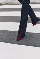 ZARA Pantaloni Neri Larghi Con