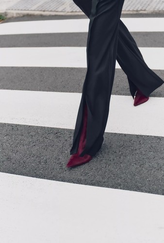 Zara pantaloni neri larghi - zara, con