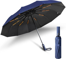 Ombrello Da Viaggio Pieghevole, Antivento, Apertura E Chiusura Automatica, 24 St