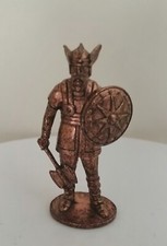 KINDER SOLDATINI VICHINGO MM. 50 METALLO DORATO BASETTA ROTONDA