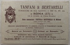 Cartolina Tanfani & Bertarelli arredi statue paramenti sacri Roma chiesa T16