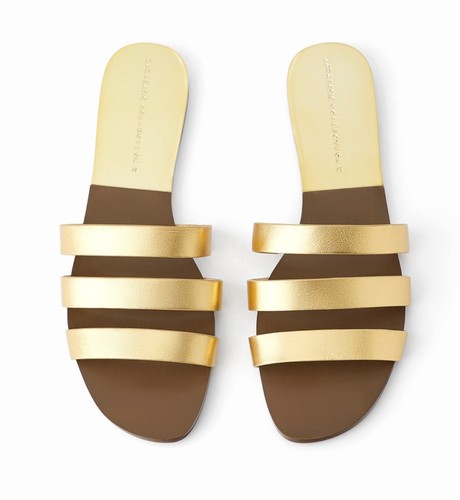 Zara sandali pelle oro - pelle,