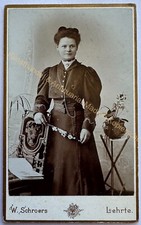 orig. CDV foto fotografia vecchia immagine donna signora moda 1890 insegnante Schroers