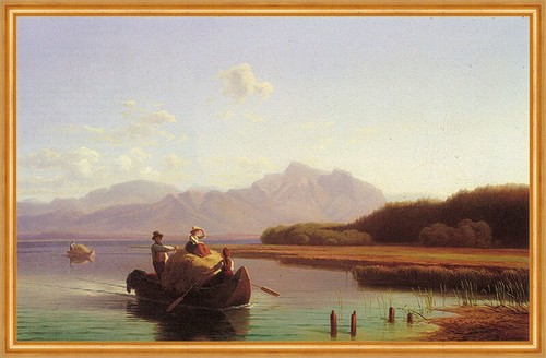 Barca fieno sul lago - barca,