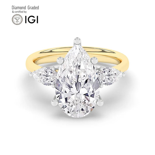 Anello trilogy diamante pera - diamante,