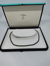 girocollo TENNIS  ARGENTO 925 RODIATO CON ZIRCONI NERI DA 3,2 MM NUOVA UNISEX 