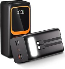 Power Bank 50000 mAh con cavo incorporato portatile con torcia LED e 7 uscite e 