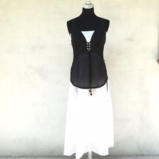 PINKO Top Nero Sexy Corsetto in Seta tg.40