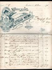 FOGLIO PUBBLICITARIO - MANTOVA - 28 DICEMBRE 1896 - BARDATURE MILITARI -