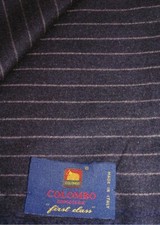 Lanificio Colombo Taglio giacca 2,1 mt Lana angora Righe blu scuro Made in Italy