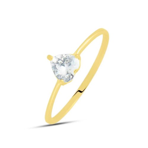 Anello cuore con zircone - cuore,