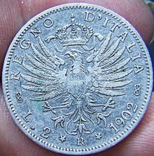 REGNO D' ITALIA LIRE 2 1902