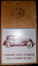 Raduno Auto Storiche Epoca Piastrella Ceramica Villa Corner 19-5-85 su Legno 1