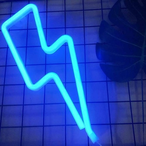 Lampada neon fulmine - lampada, blu