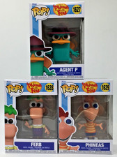 Funko Pop! Disney Phineas & Ferb #1628 #1629 & Agent P 1627 Set di 3 con protezione