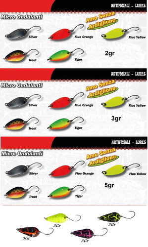 Lotto spoon ondulanti - 19, pesca
