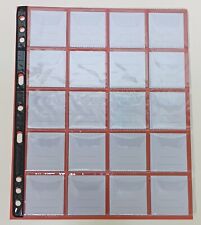 5 fogli inserti rinforzati per raccoglitore di monete medaglie 20 tasche caselle