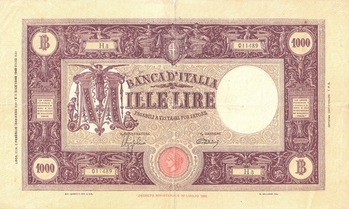 Italia 000 lire - lire,, 1942,