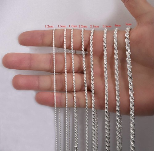 Collana maglia corda argento