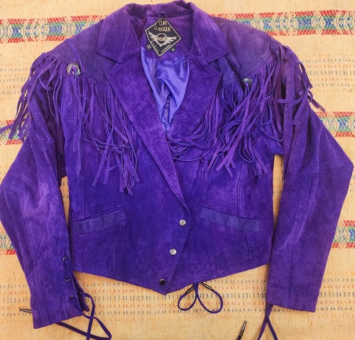 Giacca vintage viola pelle