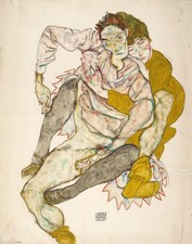 EGON SCHIELE COPPIA SEDUTA