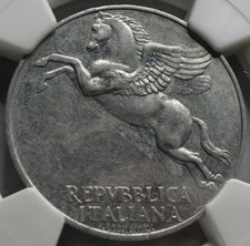 ITALIA 10 Lire 1946 NGC AU