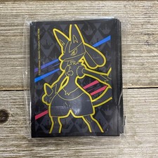 2023 POKEMON CROWN ZENITH LUCARIO PREMIUM MATTE CARD SLEEVES - 65 SLEEVES *NUOVO*