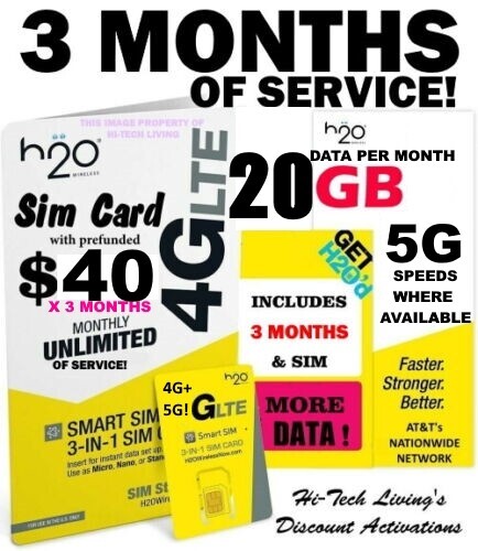 Sim wireless h2o h20 - sim,