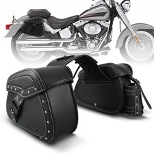 2x borse da sella laterali per moto borsa bagaglio nera per Harley Sportster XL883