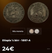 MONETA ARGENTO COIN ETHIOPIA