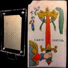 Carte da gioco tarocchi antichi dipinti xilografia asso di spade solesio rare singole