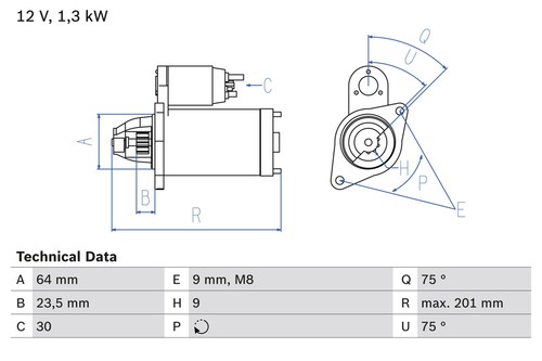 Motorino avviamento bosch - motorino, di