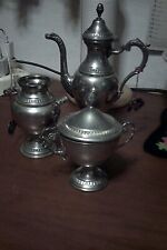set in peltro da thè lavorazione a mano ,vintage.con lievi difetti leggi....