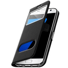 Etui Flip Cover Finestra Per Samsung Galaxy Note 2 N7100 Nero
