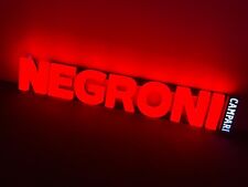 Insegna targa luminosa Negroni Campari Soda lighted sign martini led bar vintage