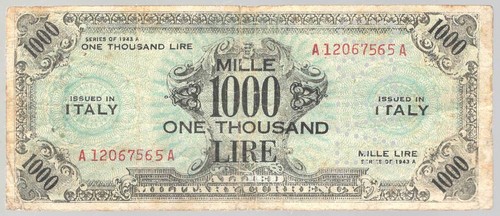 1000 lire bilingua falso - lire, am