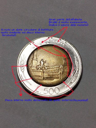 Moneta 500 lire 1989 italia - 500,