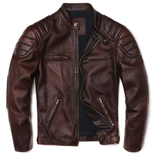 Giacca moto vera - , pelle