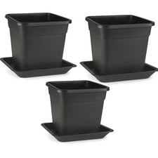 Set 3 vasi per piante quadrati