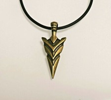Collana Ciondolo TESTA DI FRECCIA BRONZO Collare Collarino Cordoncino Nero Punk