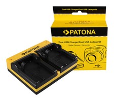 Caricabatteria USB doppio Patona per Nikon Coolpix 4300,4500,4800,5000,5400,5700