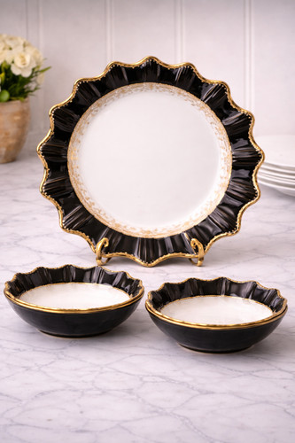 Set pranzo nero oro - da,