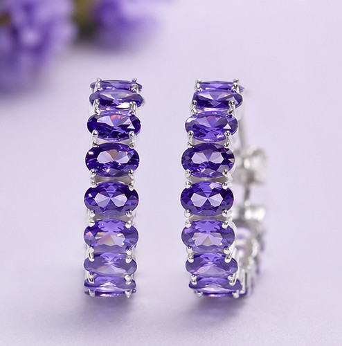 Orecchini cerchio tanzanite - orecchini,