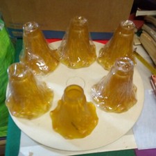 6 vetri ricambio Applique Paralume ambra Opaco  h. cm 11 Foro 3 cm circa