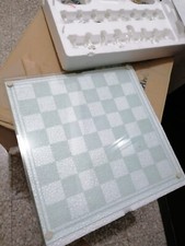 SCACCHIERA completa componenti in VETRO LUCIDO E SATINATO piano 25x25 cm