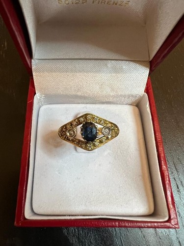 Anello con diamanti zaffiro - anello,