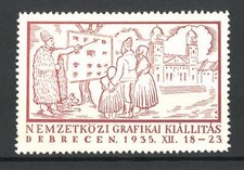 Marca pubblicitaria artistica Debrecen, Nemzetközi Grafikai Kiállitás 1935, residenti di 