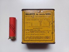 VECCHIA SCATOLA DI LATTA POLVERE DA SPARO "NOBEL'S - DANTE TOSCHI" DA GRAMMI 250