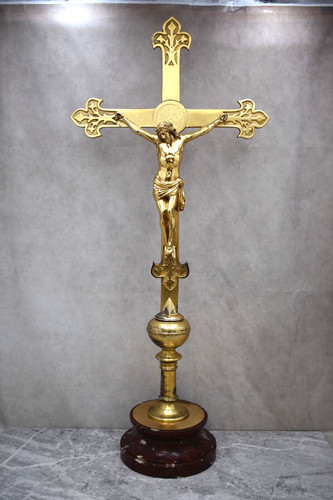 Large antique altar cross - antique,