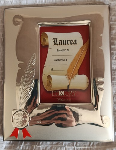 Cornice argento per laurea - d'argento,